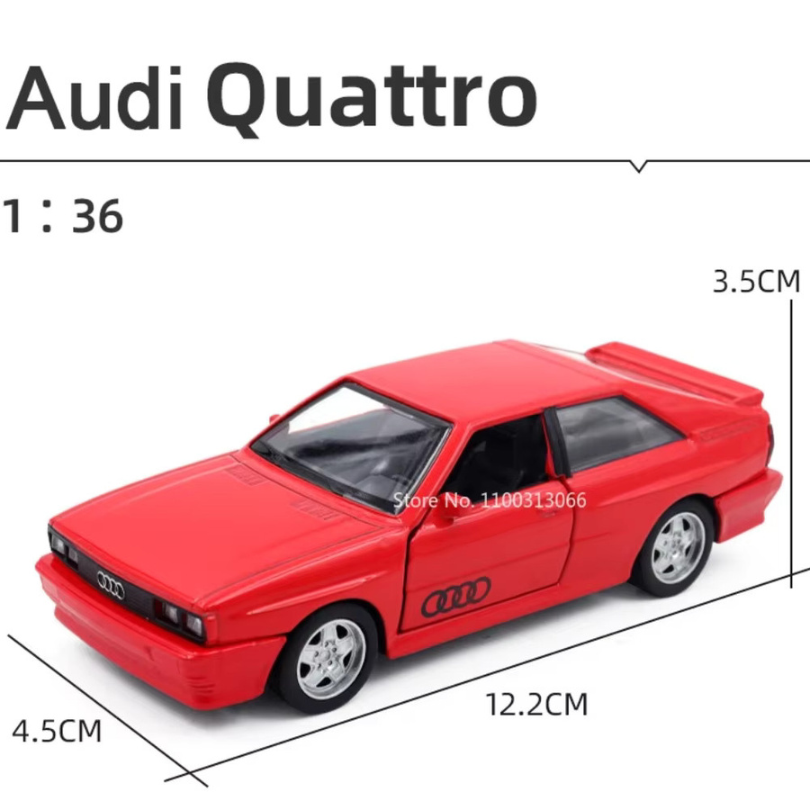 MAKEDA Audi Quattro 1980, Spielzeugdruckguss, 1:36, Metall, Sportwagen - Bild 4