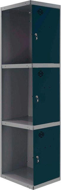 PROREGAL Spind AMEGO Anbaumodul mit 3 Abteilen, Schließfach Garderobe, Anthrazit, H x B x T: 180 x 40 x 50 cm - Bild 1