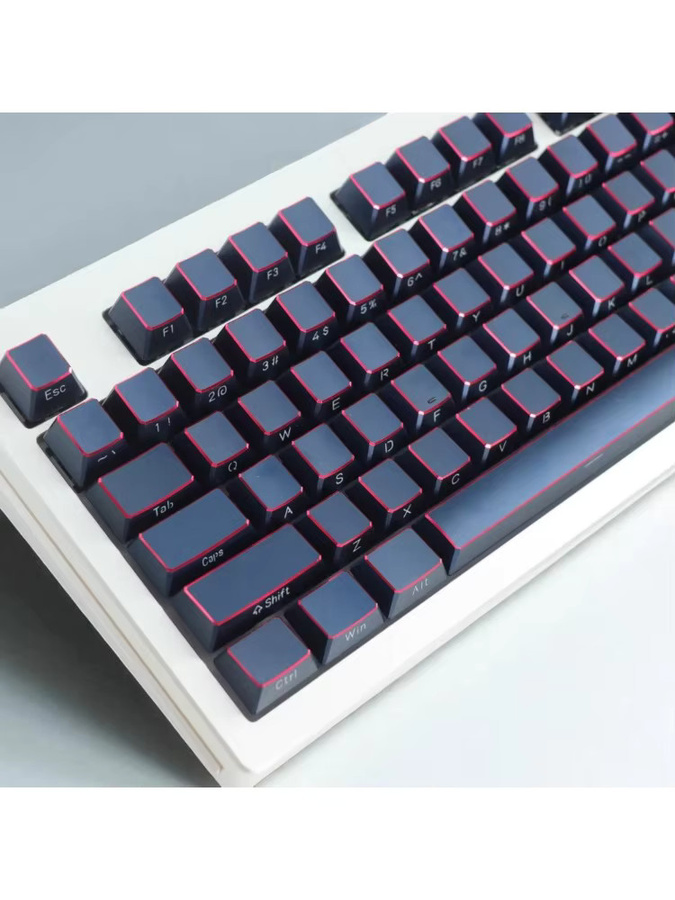 HiUM Tastenkappen Set aus Aluminiumlegierung mit seitlicher Schnitzerei in Kirschgold für mechanische Tastaturen (108/98/87/75/68/60 %) - Bild 2