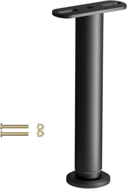 Möbelnivellierfüße aus Stahl in Schwarz mit rutschfester Basis zur sicheren Höhenverstellung - Bild 1