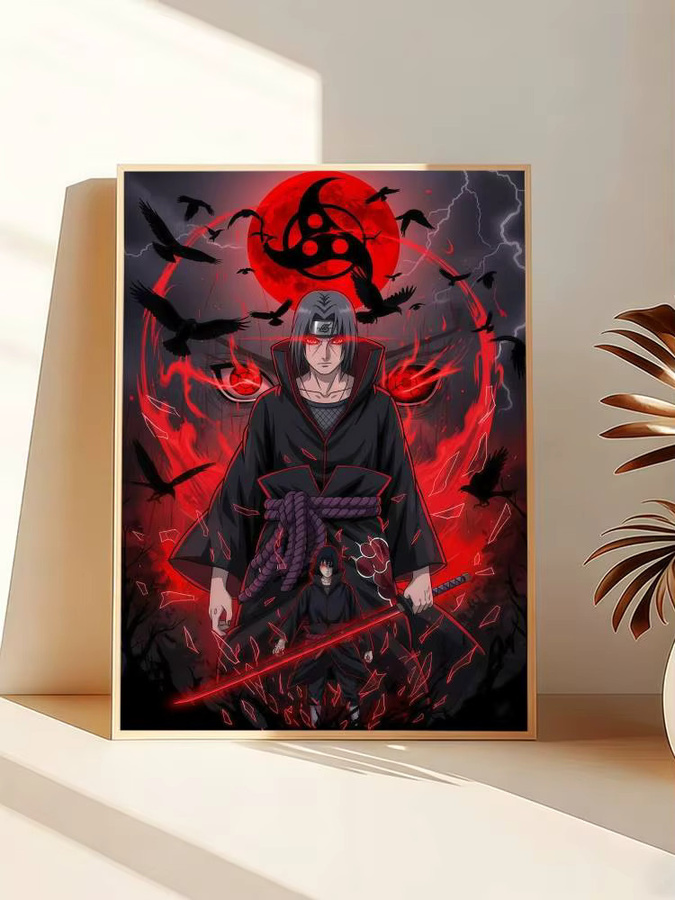 Itachi Uchiha Naruto Retro Poster Aufkleber Kunstdruck in Mehrfarbig, B: 21,0 cm, H: 30,0 cm - Bild 6