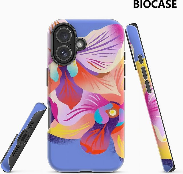 Vibrant Orchid Blooms Handyhülle für iPhone 17 16 15 14 13 12 11 Pro Max Plus mit doppelschichtiger Rückseite in Multicolour - Bild 1