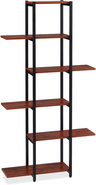 Relaxdays Pflanzenregal aus Metall und MDF mit 6 Ablagen, Dunkelbraun, H: 150 cm, B: 78 cm, T: 24 cm - Bild 1