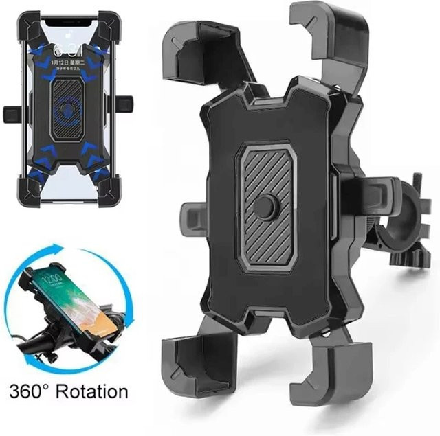 BRYNTHORX 360 Grad drehbarer Handyhalter für Fahrrad und Motorrad in Schwarz - Bild 1
