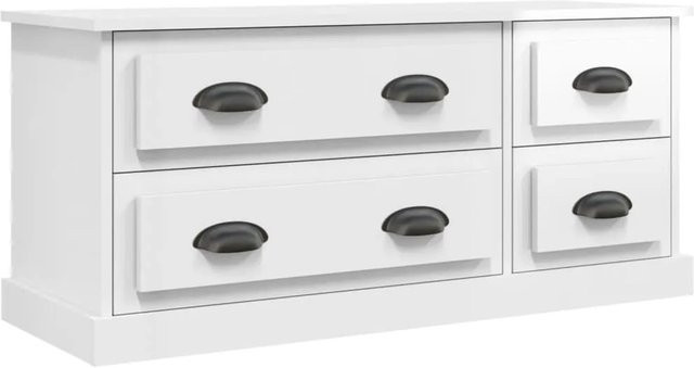 vidaXL TV-Schrank in Hochglanz-Weiß aus Holzwerkstoff, B/T/H: 100 x 35,5 x 45 cm - Bild 1