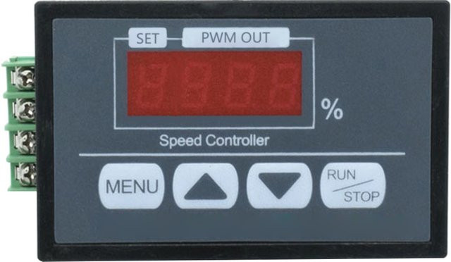 Gaqqee DC Motor Drehzahlregler DC6-60V 30A PWM mit Soft Start/Stop, digitalem Prozentsatz-Display und Tachometer, Schwarz - Bild 1