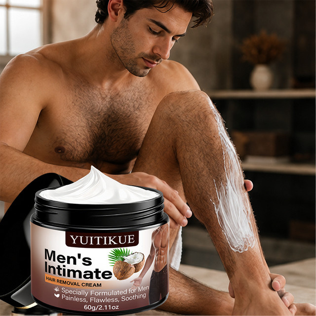 YUITIKUE Intim-Enthaarungscreme für Herren, Kokosnuss, 60 g - Bild 1