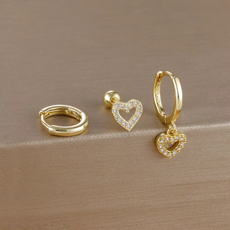 Maodane Creolen Set, Edelstahl, Gold, Zirkonia, Damen - Bild 2