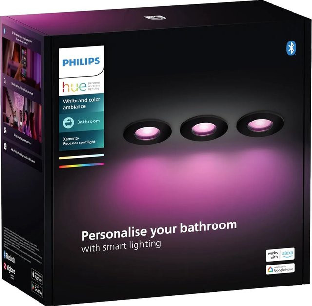 Philips Hue White & Color Ambiance Xamento Smart-Einbaustrahler Schwarz 3er-Pack - Bild 3