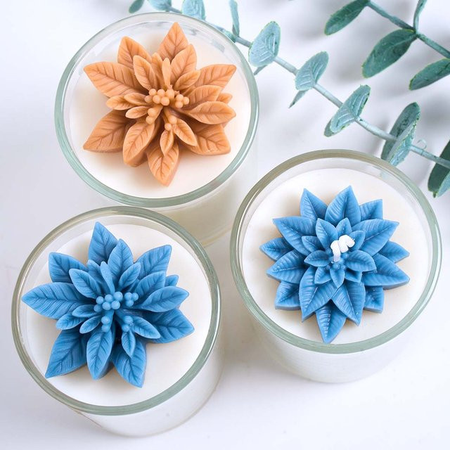 UDOCOOL Silikonform für Weihnachtsdeko mit Holly-Blatt und Beeren in Multicolour für DIY Duftkerzen, Seife, Ton oder Gips - Bild 1