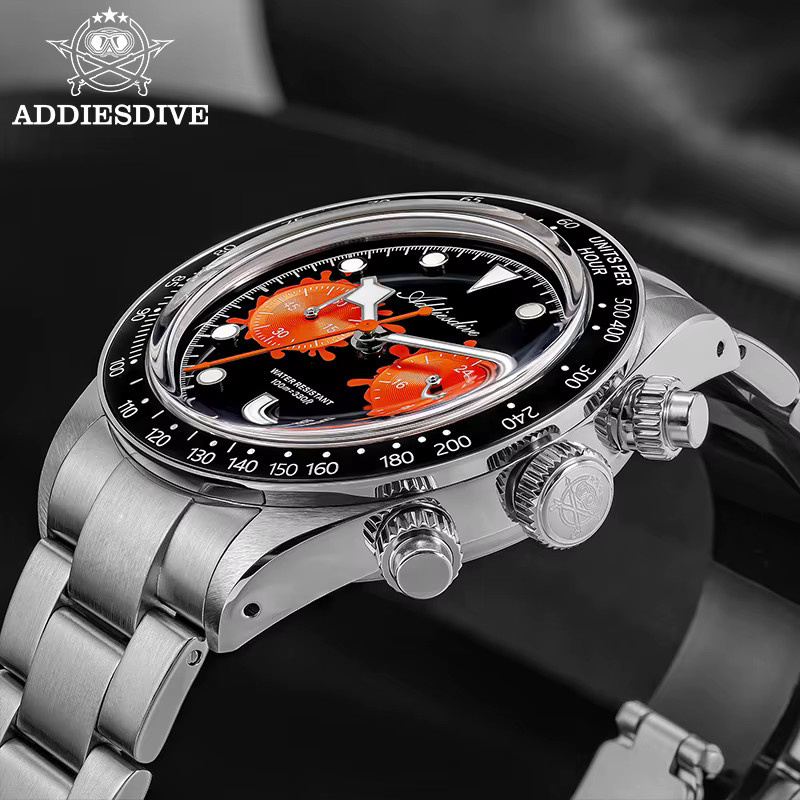 ADDIESDIVE Chronograph, Quarz, Keramik-Lünette, Edelstahl, Herren - Bild 4