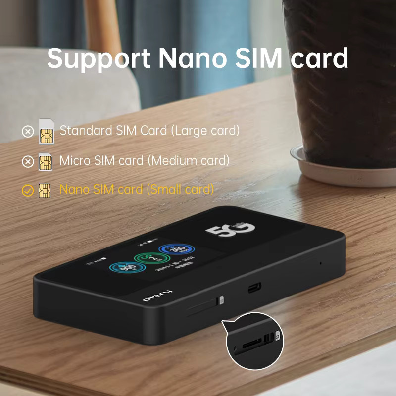 PLERY 5G LTE Router mit 4400mAh Akku, Dual-Band WLAN 2,4GHz und 5,8GHz, 1800Mbps, Schwarz - Bild 2