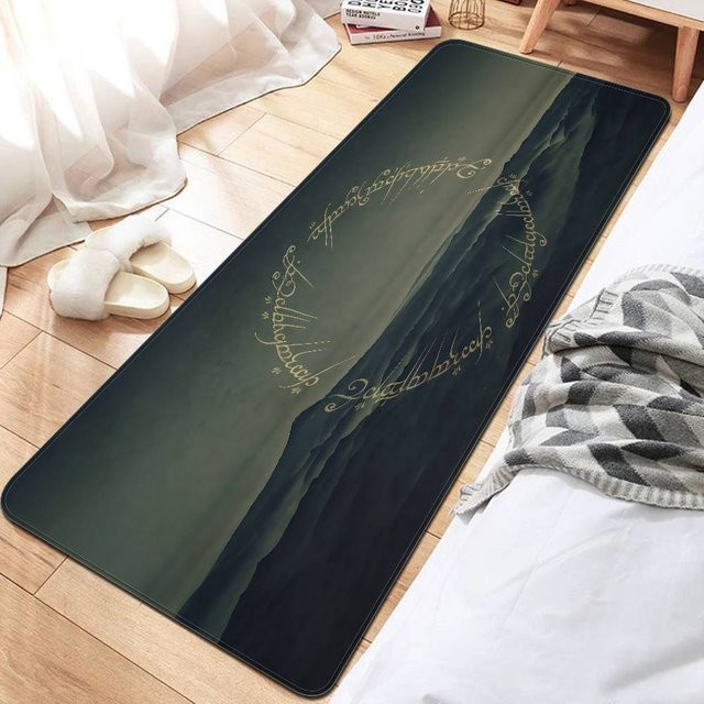 L-Herr der Ringe Badezimmermatte mit Streifenmuster, blau, B/L: 40 x 120 cm, wasserabsorbierend und rutschfest - Bild 1