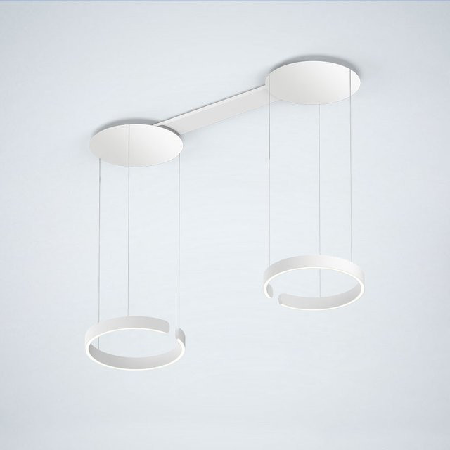 Occhio Mito sospeso due LED-Pendelleuchte Weiß matt mit 40 LEDs und Occhio air Modul, variabel in der Höhe von 50-200 cm, x-tra warm LED 2200K - 3500K - Bild 1