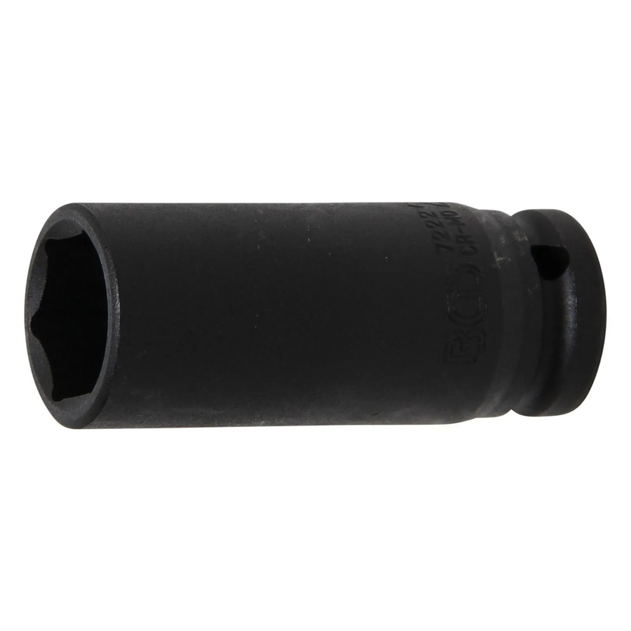 BGS Kraft-Steckschlüssel-Einsatz Sechskant tief 7222, Antrieb 12,5 mm (1/2 Zoll), SW 22 mm, schwarz - Bild 2