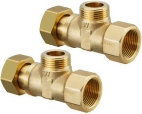Oventrop Heizkreisanschlussstück aus Messing 3/4 Zoll für Regudis W-HTE Manifold in Gold - Bild 1