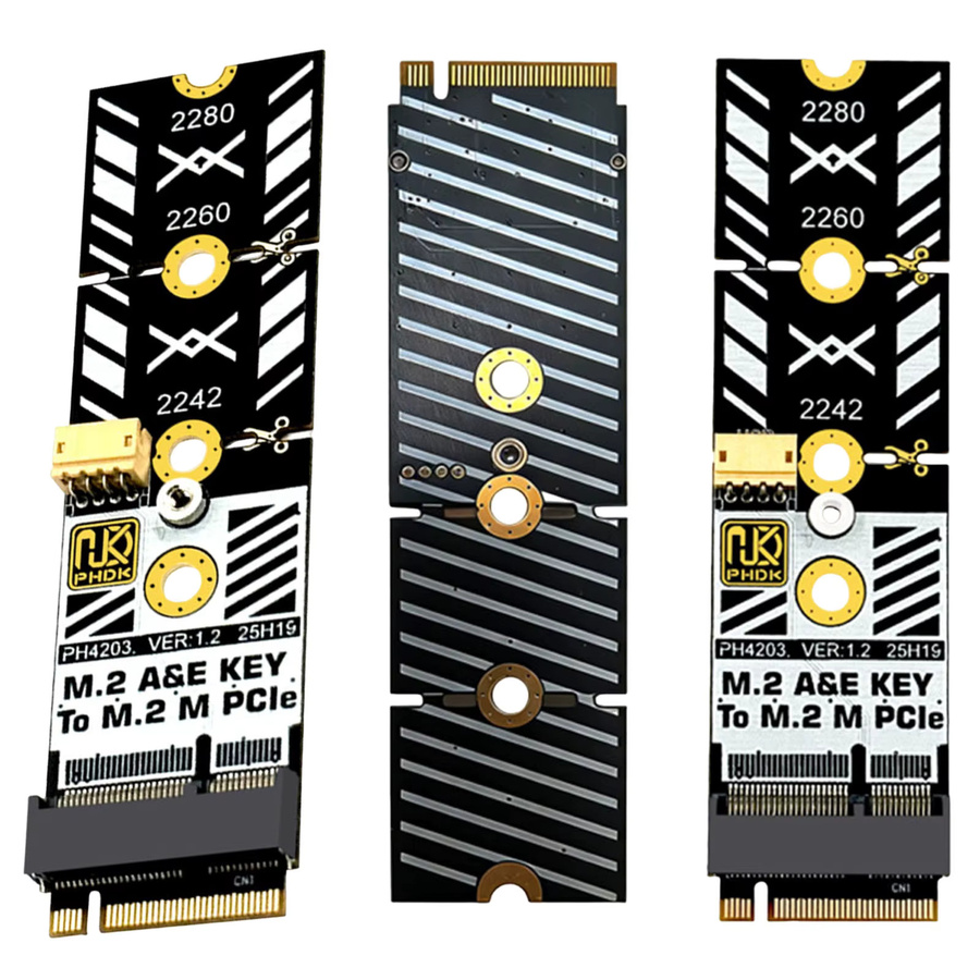 ALLOET M.2 WiFi A+E Key zu M Key SSD-Adapterkarte für NVMe SSD, Schwarz - Bild 4