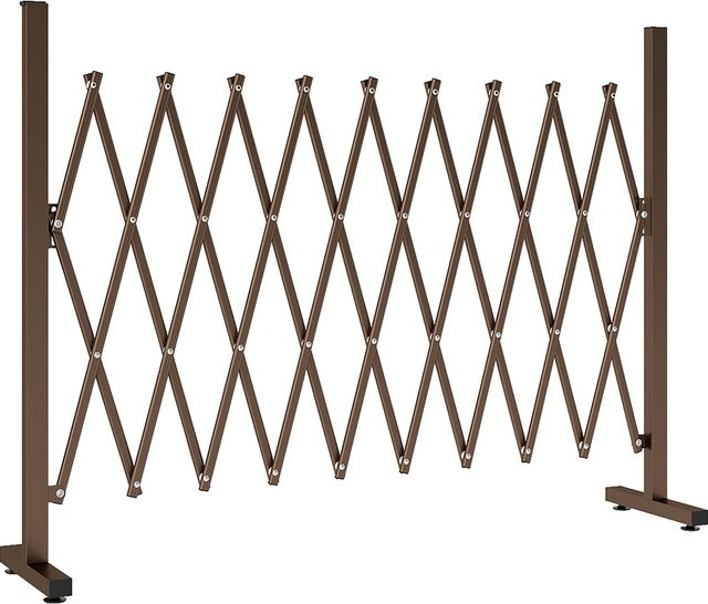 Outsunny Scherengitter Absperrgitter aus Aluminium in Braun, ausziehbar von 31 bis 250 cm, Höhe: 103,5 cm - Bild 1