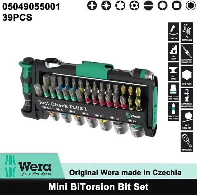 Wera Tool-Check Plus 39-teiliges kompaktes Werkzeugset mit Zyklop Mini, BiTorsion Bits und Schraubendreher-Set in Multicolor - Bild 1
