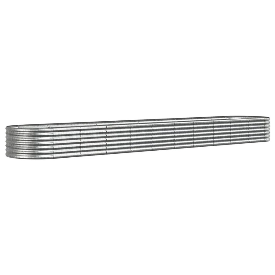 vidaXL Hochbeet aus verzinktem Stahl in Silber, B/T/H: 440 x 80 x 36 cm - Bild 2