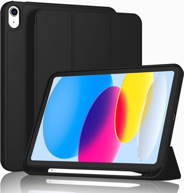 Magnetisches Tablet Case mit Stifthalter für Apple iPad 7. 8. 9. 10. Gen sowie iPad Air 4. 5. in Schwarz - Bild 1