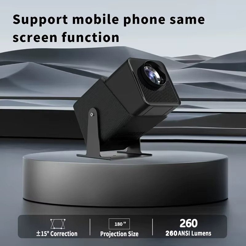 ZNLYRION Full-HD-LCD-Projektor mit 4K-Unterstützung, Android 11 Smart OS, Dual-Band-WiFi 6 und Bluetooth 5.0 in Schwarz - Bild 6