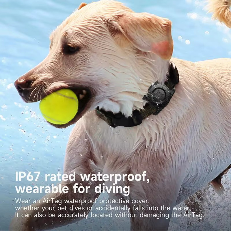 Wasserdichtes Apple AirTag Gehäuse mit Schlüsselanhänger aus weichem TPU in Rot und Schwarz - Bild 4