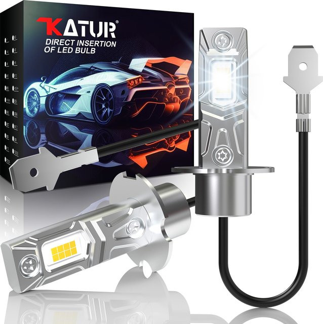 2er Set H3 LED Nebelscheinwerfer Canbus 80W 16000lm 6000K Weiß als Halogen-Ersatz für Skoda Octavia 1U und Fabia 6Y - Bild 1