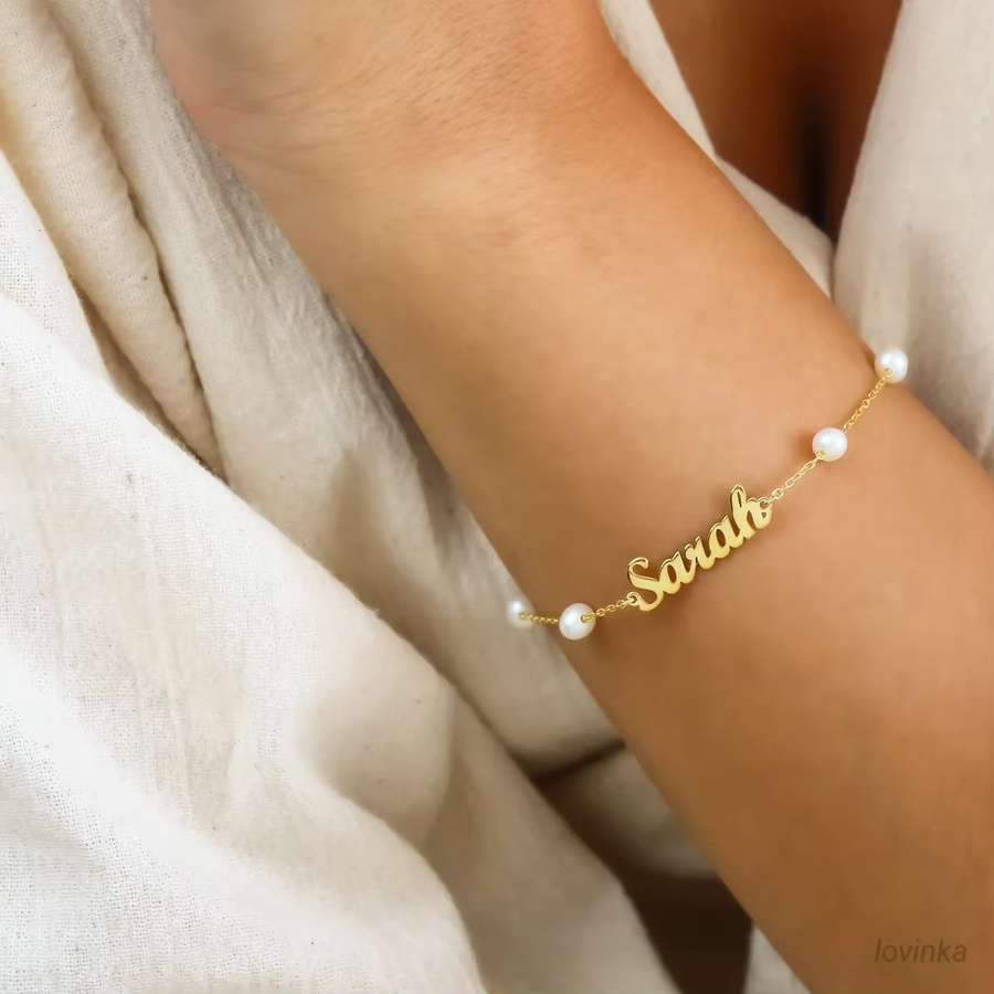 FAZZTONC Armband, Edelstahl, Perle, Gold, Damen - Bild 2