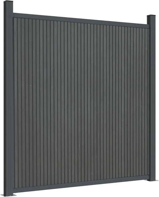 vidaXL WPC Zaunelement Grau mit Aluminiumrahmen B/H: 180 x 186 cm - Bild 1