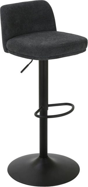 Mömax Barhocker Anton Schwarz mit Stoffbezug und Metallgestell, Höhe: 103 cm - Bild 1