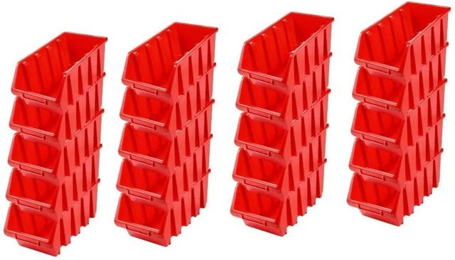 PROREGAL SuperSparSet mit 20 Sichtlagerboxen aus Polypropylen in Rot, H x B x T: 15,5 x 20,4 x 34 cm - Bild 1