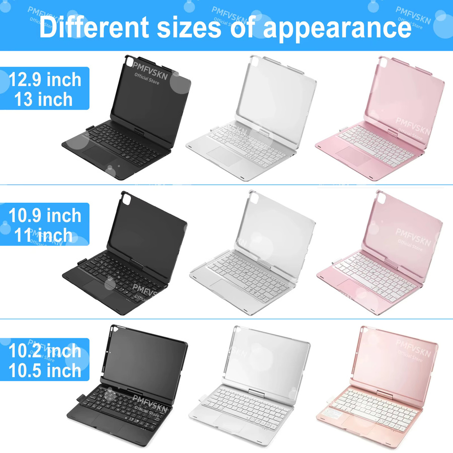 Magische Tastaturhülle für iPad Air 11 13 M2 M3 2025, iPad Pro 11 12.9 13 10. Generation und iPad 7/8/9 10.2 in Gold - Bild 2