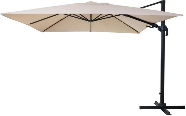 Gastronomie-Ampelschirm MCW A96 in Beige, schwenkbar und drehbar, Material Polyester und Alu - Bild 2