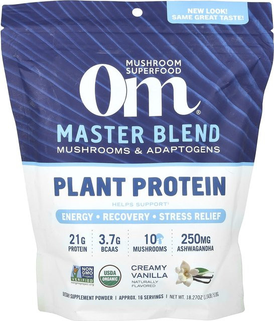 Om Mushrooms Master Blend Pflanzenprotein Cremige Vanille 518 g - Bild 1