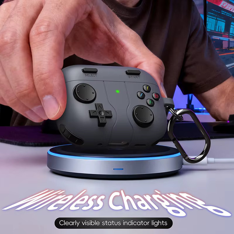 ZEKS Silikon Schutzhülle im 3D Mode Spielkonsole Design für AirPods Pro 3, 2, AirPods 1, 2, 3, 4 in Schwarz - Bild 3