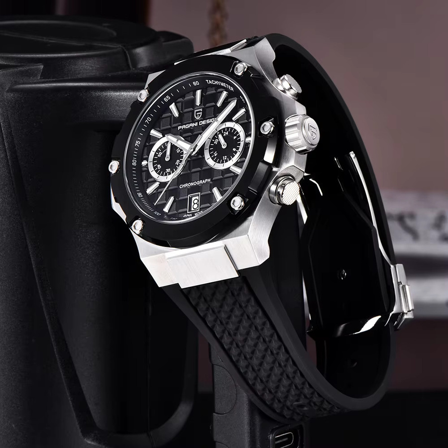 PAGANI DESIGN Chronograph, Quarz, Edelstahl, Saphirglas, 44 mm, Herren - Bild 2