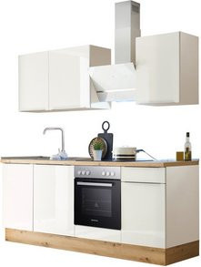 Respekta Küchenzeile Marleen in Weiß Hochglanz, Breite: 220 cm, Höhe: 211 cm, Tiefe: 60 cm - Bild 3