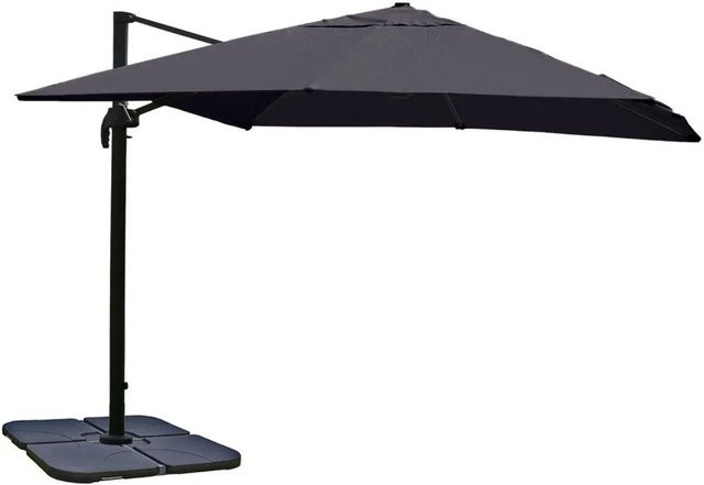 MCW Gastronomie-Ampelschirm A96 in Anthrazit mit Ständer, drehbar, Polyester und Aluminium, B/T/H: 300 x 400 x 500 cm - Bild 2