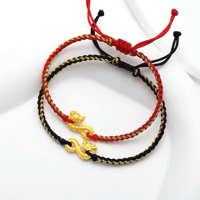sennier Armband, geflochtenes rotes Seil, Messing, Unisex - Bild 2