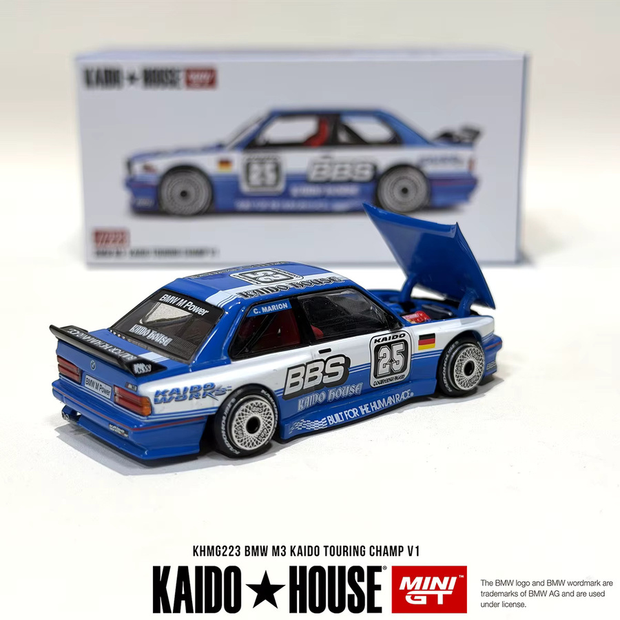 MINI GT Kaido House BMW M3 E30, Automodell, 1:64, blau/weiß, Druckguss - Bild 2