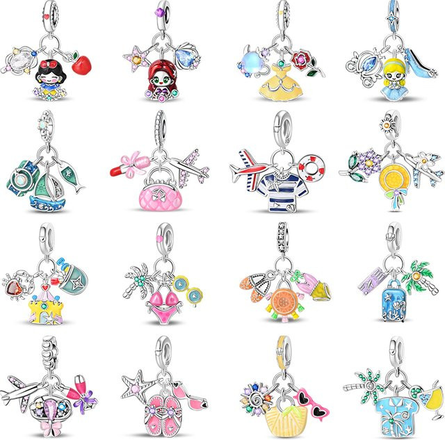 Charms-Anhänger 925 Silber, Kristall, Unisex - Bild 1
