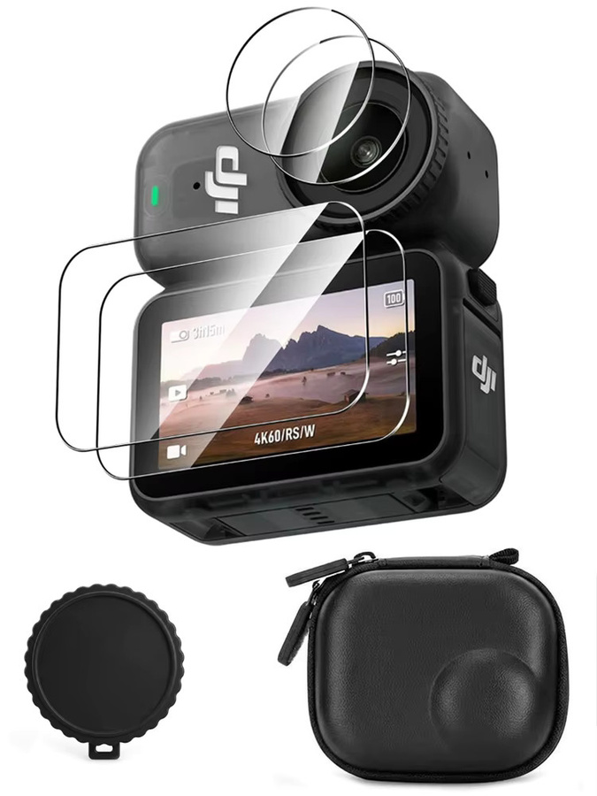 DJI Osmo Nano Zubehör-Set in Schwarz mit Displayschutzfolie aus gehärtetem Glas, Objektivabdeckung und Schutzhülle - Bild 5