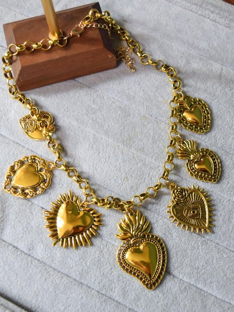 Lucky Star Jewelry Halskette, Flammendes Herz, Zirkonia, Messing, Schwarz, Damen - Bild 1