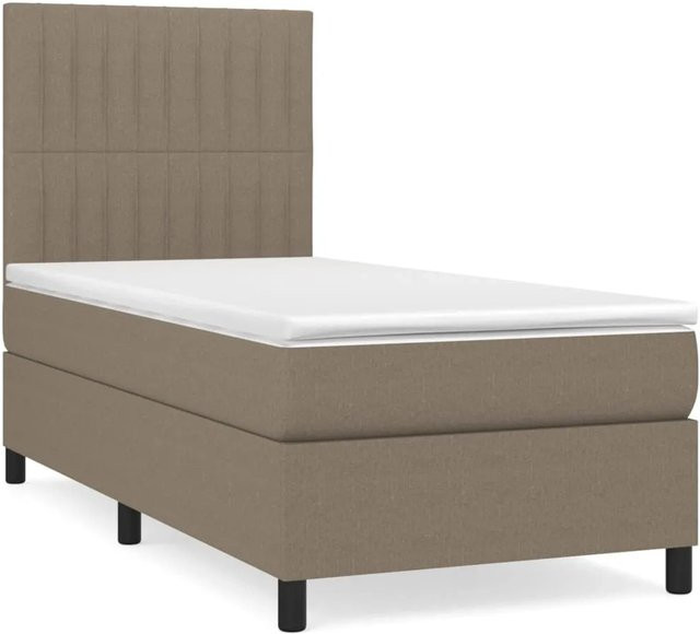 vidaXL Boxspringbett mit Matratze Hybrid-System in Taupe, B/T: 80 x 200 cm - Bild 1