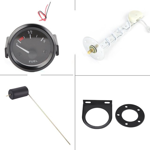 Shoemst Universelle Digitale LED Kraftstoffstandsanzeige E-1 2-F Bereichsmesser mit Kraftstoffsensor, 52mm, Weiß - Bild 1