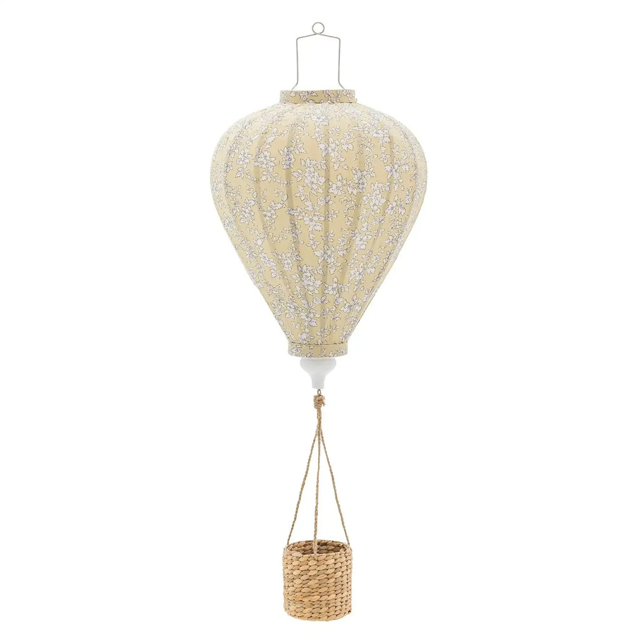 Bloomingville Mobile Heißluftballon mit Blumenmuster in Gelb, Höhe: 85 cm - Bild 1