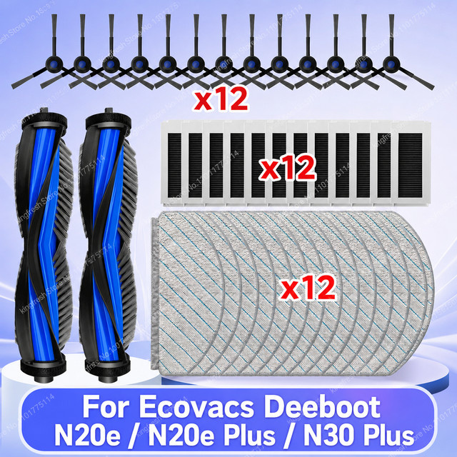Ecovacs Ersatzteil-Set für Deebot N20e, N20e Plus und N30 Plus mit Hauptbürste, Seitenbürste, HEPA-Filter und Moptuch - Bild 1