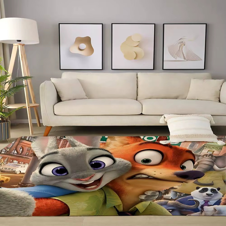 Cartoon Zootopia Bodenmatte als dekorativer Teppich für Wohnzimmer, Schlafzimmer oder Garten in Mehrfarbig - Bild 2
