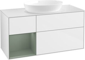 V&B Waschtischunterschrank Finion in Eiche und Weiß lackiert, Breite: 120 cm, Tiefe: 50,1 cm, Höhe: 50,1 cm - Bild 1